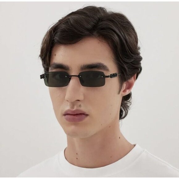 NEW GUCCI SUNGLASSES BLACK UNISEX RECTANGLE EYEWEAR GUCCI GG1808S 001 main image 8